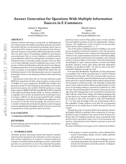 Answer Generation for Questions With Multiple Information Sources in E-Commerce