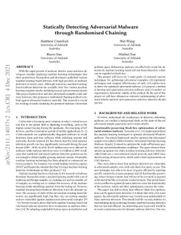 Statically Detecting Adversarial Malware through Randomised Chaining