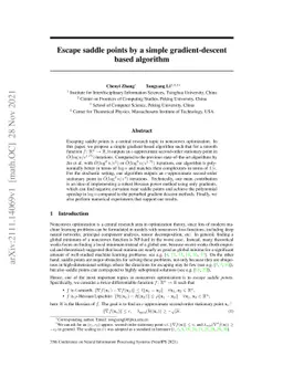 Escape saddle points by a simple gradient-descent based algorithm