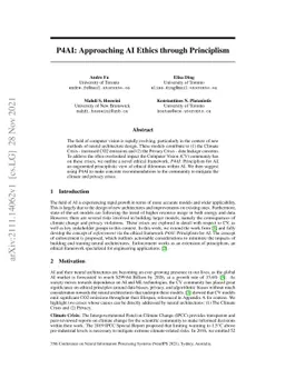 P4AI: Approaching AI Ethics through Principlism
