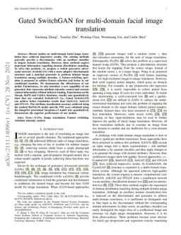 Gated SwitchGAN for multi-domain facial image translation