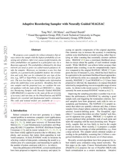 Adaptive Reordering Sampler with Neurally Guided MAGSAC