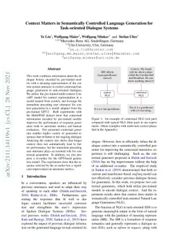 Context Matters in Semantically Controlled Language Generation for
  Task-oriented Dialogue Systems