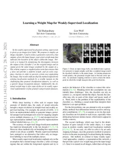 Learning a Weight Map for Weakly-Supervised Localization