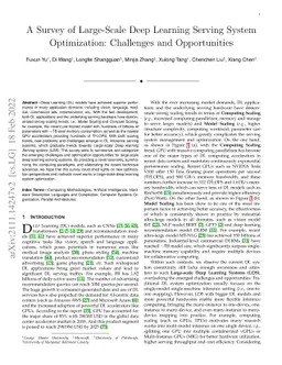 A Survey of Large-Scale Deep Learning Serving System Optimization:
  Challenges and Opportunities