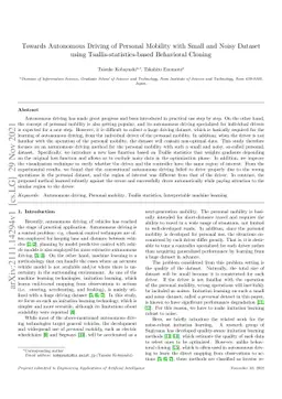 Towards Autonomous Driving of Personal Mobility with Small and Noisy
  Dataset using Tsallis-statistics-based Behavioral Cloning