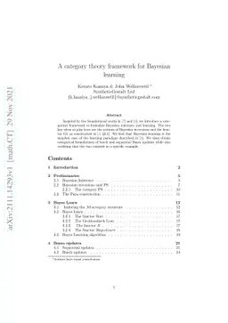 A category theory framework for Bayesian learning