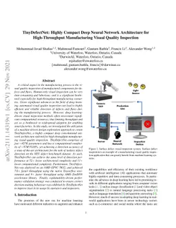 TinyDefectNet: Highly Compact Deep Neural Network Architecture for
  High-Throughput Manufacturing Visual Quality Inspection