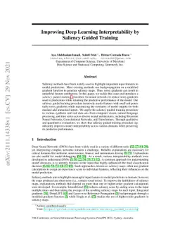 Improving Deep Learning Interpretability by Saliency Guided Training