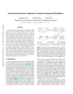 Semi-supervised Domain Adaptation via Sample-to-Sample Self-Distillation