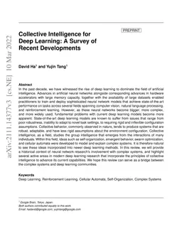 Collective Intelligence for Deep Learning: A Survey of Recent
  Developments