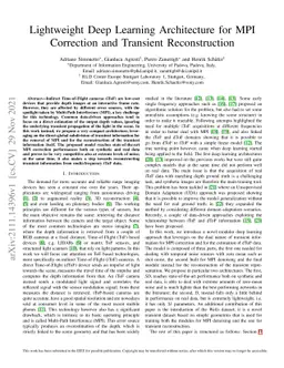 Lightweight Deep Learning Architecture for MPI Correction and Transient
  Reconstruction