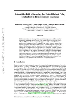 Robust On-Policy Sampling for Data-Efficient Policy Evaluation in
  Reinforcement Learning