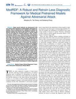 MedRDF: A Robust and Retrain-Less Diagnostic Framework for Medical
  Pretrained Models Against Adversarial Attack