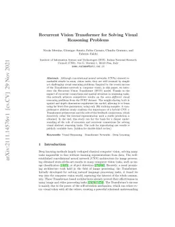 Recurrent Vision Transformer for Solving Visual Reasoning Problems