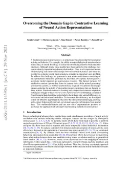 Overcoming the Domain Gap in Contrastive Learning of Neural Action
  Representations