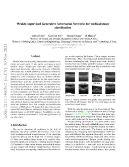 Weakly-supervised Generative Adversarial Networks for medical image
  classification