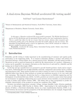 A dual-stress Bayesian Weibull accelerated life testing model