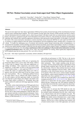 MUNet: Motion Uncertainty-aware Semi-supervised Video Object
  Segmentation