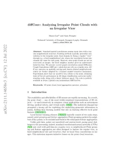 diffConv: Analyzing Irregular Point Clouds with an Irregular View