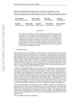 Online MAP Inference and Learning for Nonsymmetric Determinantal Point
  Processes