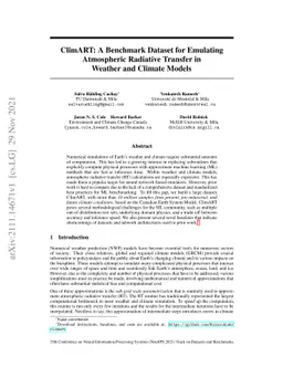 ClimART: A Benchmark Dataset for Emulating Atmospheric Radiative
  Transfer in Weather and Climate Models