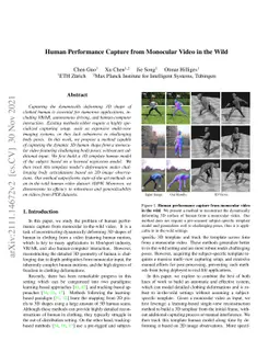 Human Performance Capture from Monocular Video in the Wild