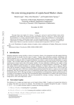 On some mixing properties of copula-based Markov chains