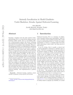 Anomaly Localization in Model Gradients Under Backdoor Attacks Against
  Federated Learning