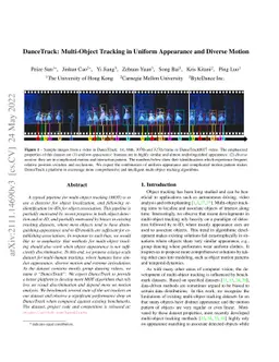 DanceTrack: Multi-Object Tracking in Uniform Appearance and Diverse
  Motion