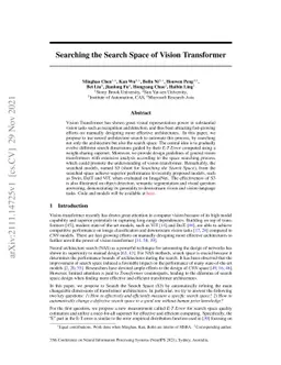 Searching the Search Space of Vision Transformer