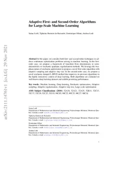 Adaptive First- and Second-Order Algorithms for Large-Scale Machine
  Learning