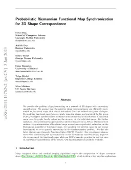 Riemannian Functional Map Synchronization for Probabilistic Partial
  Correspondence in Shape Networks