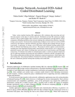 Dynamic Network-Assisted D2D-Aided Coded Distributed Learning