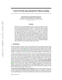 Coarse-To-Fine Incremental Few-Shot Learning