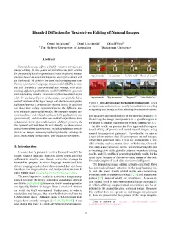 Blended Diffusion for Text-driven Editing of Natural Images