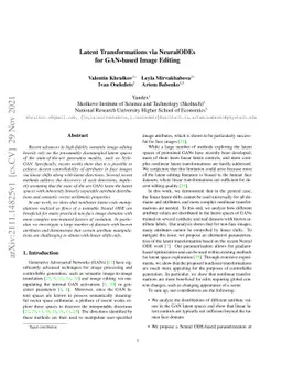 Latent Transformations via NeuralODEs for GAN-based Image Editing