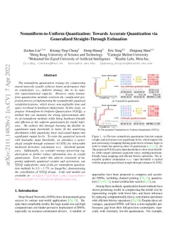 Nonuniform-to-Uniform Quantization: Towards Accurate Quantization via
  Generalized Straight-Through Estimation