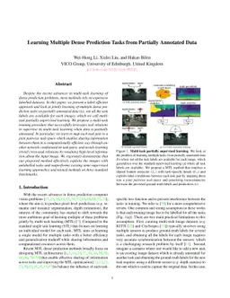 Learning Multiple Dense Prediction Tasks from Partially Annotated Data