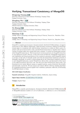 Verifying Transactional Consistency of MongoDB