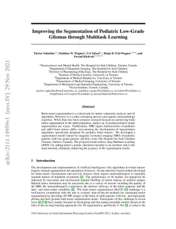 Improving the Segmentation of Pediatric Low-Grade Gliomas through
  Multitask Learning