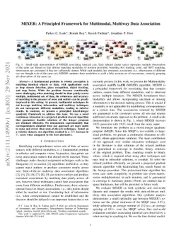 MIXER: A Principled Framework for Multimodal, Multiway Data Association