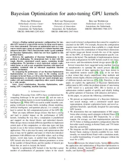 Bayesian Optimization for auto-tuning GPU kernels