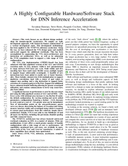 A Highly Configurable Hardware/Software Stack for DNN Inference
  Acceleration