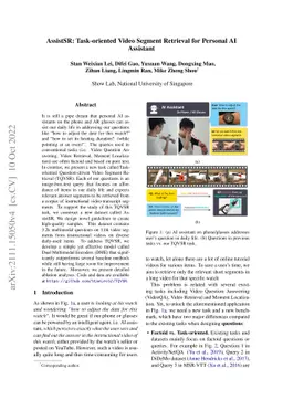 AssistSR: Task-oriented Video Segment Retrieval for Personal AI
  Assistant