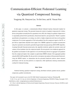 Communication-Efficient Federated Learning via Quantized Compressed
  Sensing