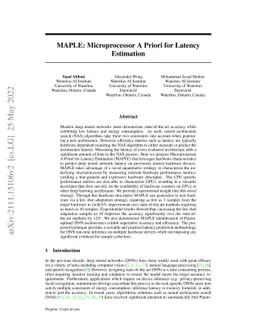 MAPLE: Microprocessor A Priori for Latency Estimation