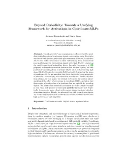 Beyond Periodicity: Towards a Unifying Framework for Activations in
  Coordinate-MLPs