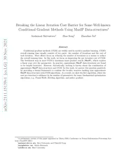Breaking the Linear Iteration Cost Barrier for Some Well-known
  Conditional Gradient Methods Using MaxIP Data-structures