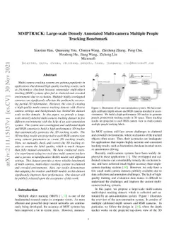 MMPTRACK: Large-scale Densely Annotated Multi-camera Multiple People
  Tracking Benchmark